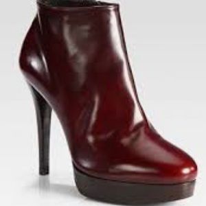 Stuart Weitzman Oxblood Platform Ankle Boots